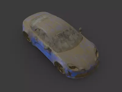 Abandoned Car - Renault Alpine Low-poly 3D model
