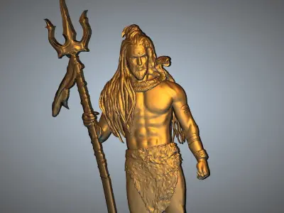Mahadev lord shiva holding spear 3D print model