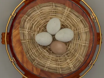 Chinese display stand with egg nest 3D model