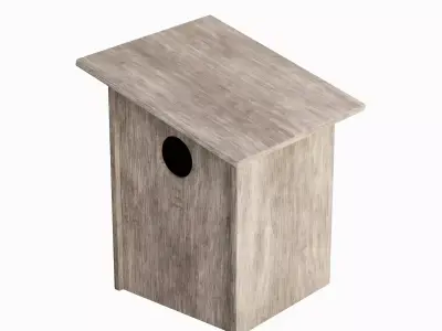 Wooden Birdhouse C 03 3D model