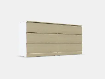 MALM Chest of drawers with 6 drawers 1 Low-poly 3D model