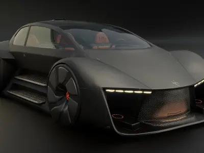 3Dpro CAR scifi 6 Low-poly 3D model
