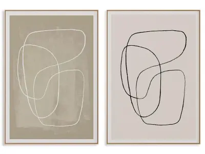Abstract Painting Frame set 3D model 184