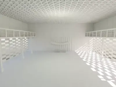 Dojo Fighting Hall Low-poly 3D model