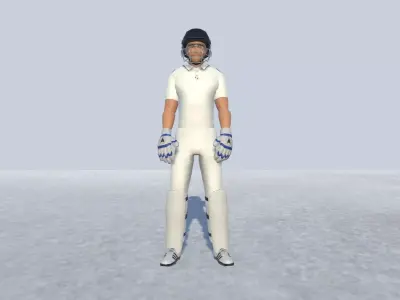 Cricket player Rigged  Low-poly 3D model
