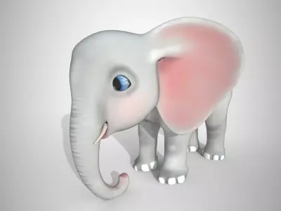 Elephant 3d model with big ears 3D model