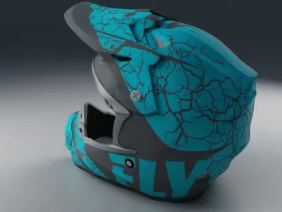 Moto Helmet Blue 3D model