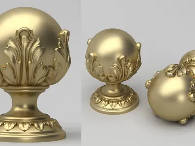 Carved Finials 3D model