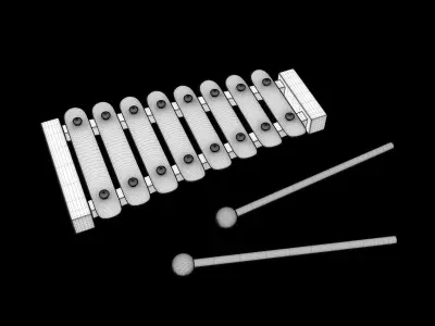 Xylophone colorful 3D model