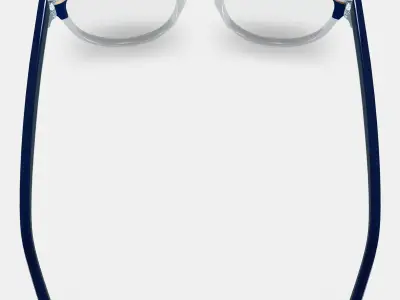 Percey Eyeglasses in Crystal with Oak Barrel and Blue Bay 3D model