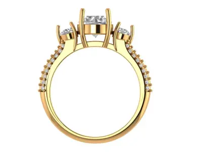 Solitaire Ring 3D print model 13