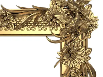 carved frame 3D model
