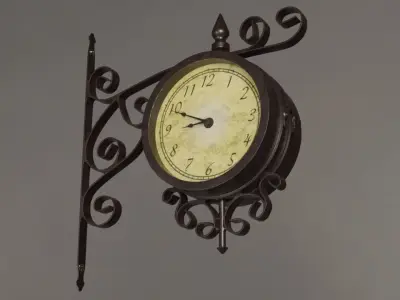 Wall Clock 3D model 2