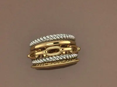 gold ring - jewelry - 3D file 3D print model