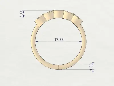 Oval cut bezel ring N6 3D print model