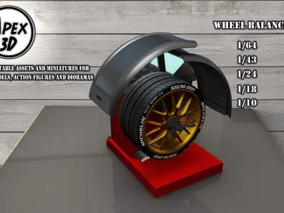 Wheel Balancer 3d printable in various scales 3D print model