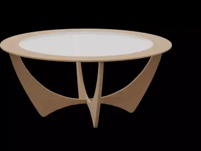 Glass Circular Table Low-poly 3D model