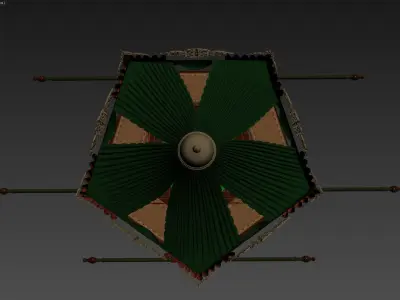 Palanquin 2 traditional islamic tent with canopy 3D model