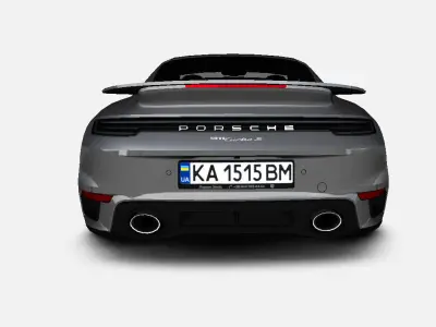 Porsche 911 992 Turbo S 2021 with Simple Interior Gameready Low-poly 3D model