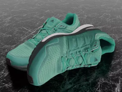 ADIDAS 3D SHOES - AQUAGREEN - SUPERNOVA Low-poly 3D model