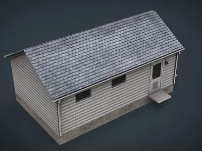 Detached Garage Low-poly 3D model