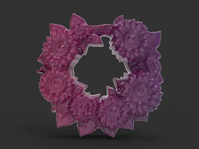 sunflower wall decor  3D print model