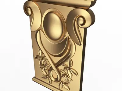 Corbel Carved 011 Low-poly 3D model