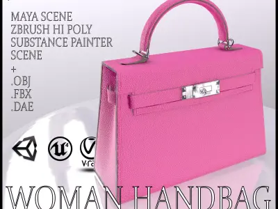 Woman Handbag Low-poly 3D model