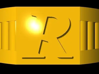 R Alphabet Jewelry Ring 3dm file  3D print model