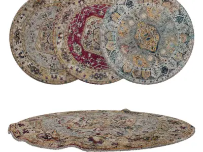 Round Rug Set 300 3D model