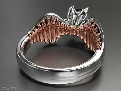 Luxury diamond engagement ring unique design 3D print model