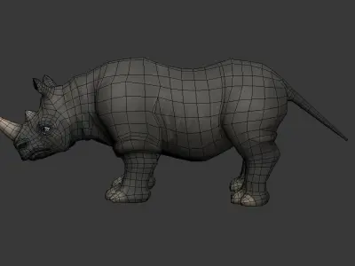 Rhinoceros   cattle Low-poly 3D model