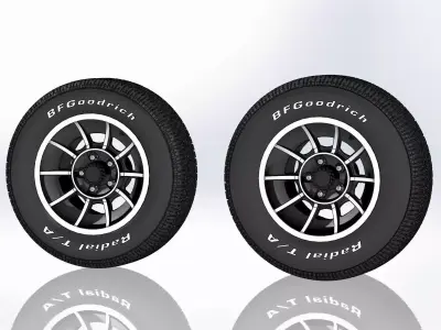 Set of wheels American Racing VN47 Vector for scale model 3D print model