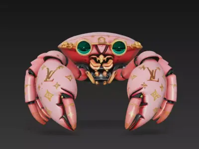 Emerald Mecha Crab - Fashion Robotic Sculpture 3D Model 3D print model