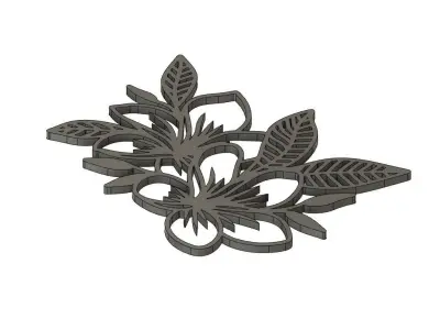 Flower 2D Decoration  3D print model