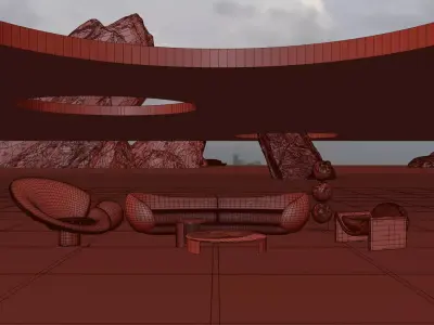 Surrealistic scene 3D model