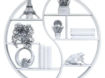 decorshelf octagon doorknob with roses 3D model