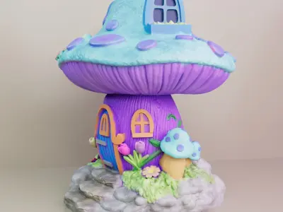 FANTASY MUSHROOM HOUSE DECORATION 3D print model