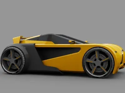 SUPER CAR rigged 3D model