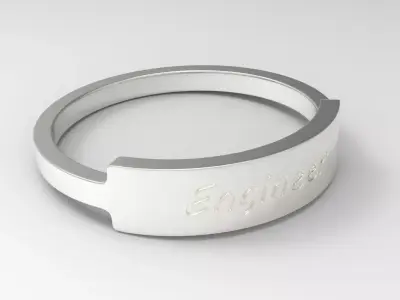 Engineer Female Ring Silver 3D print model