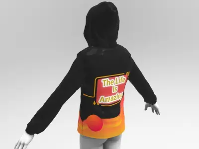 3D Black hoodie Shirt 3D model