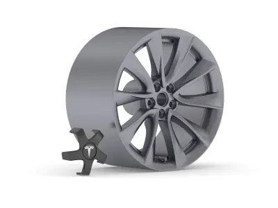  Tesla Car Rim 02 3D model
