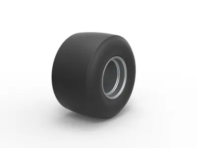 Rear wheel of Vintage Funny Car Scale 1 to 25 3D print model