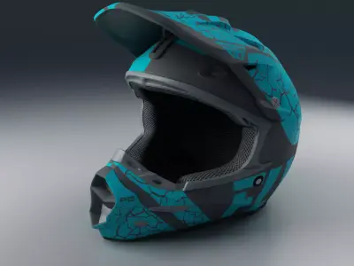 Moto Helmet Blue 3D model