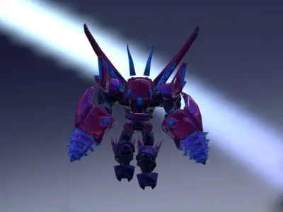 Mecha Pinky Free Model Low Poly Free low-poly 3D model