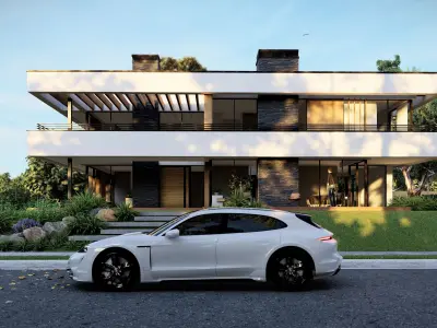 Porsche Taycan Turbo S 2022 Hight Resolution 3d model Model Low-poly 3D model