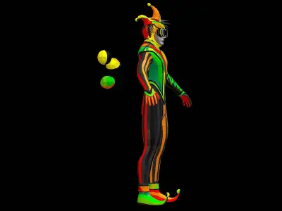 Body of a Stylized Joker Low-poly 3D model