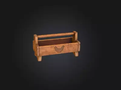 Rustic Hen Crate Low-poly 3D model