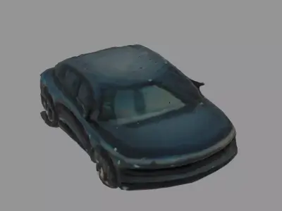 Citroen C3 debree apocalyptic Low poly textured Low-poly 3D model