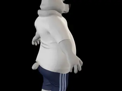 Cartoon Bear Low-poly 3D model